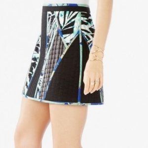 BCBGMAXAZRIA Andrick Black/Combo Waffle Fabric Unlined Skirt Size 6 NWT